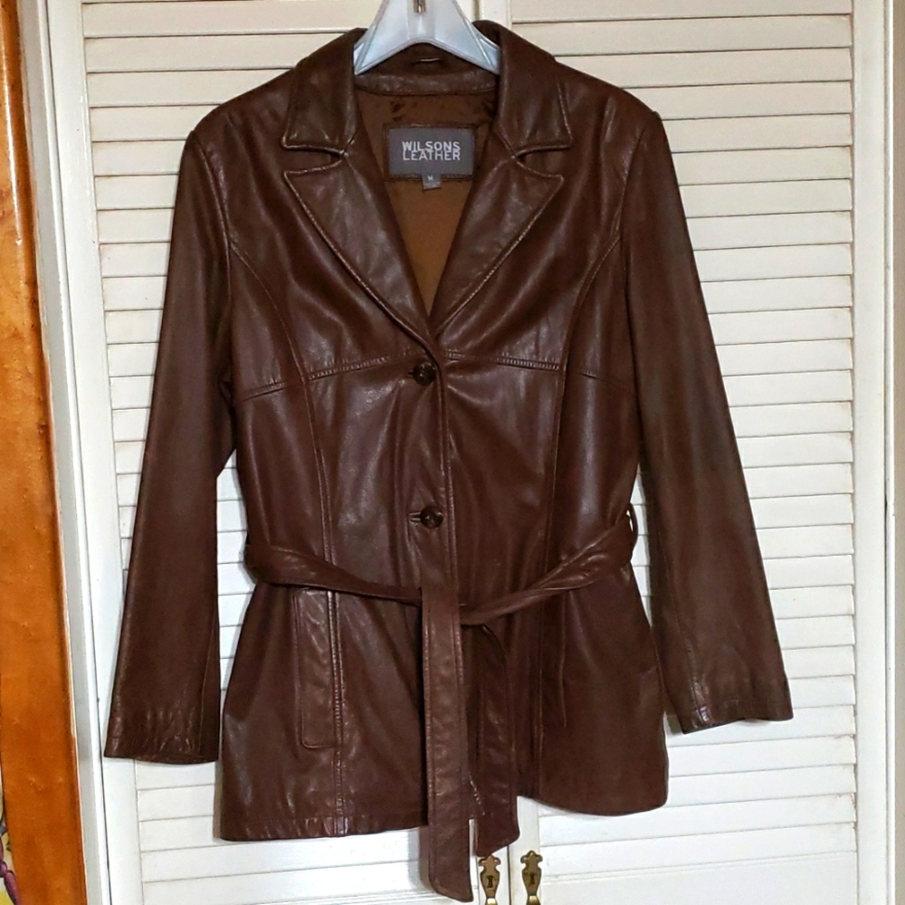 Wilsons Leather Brown Trench Coat